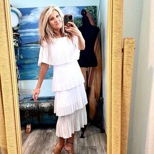 Impressions White Layered Dress